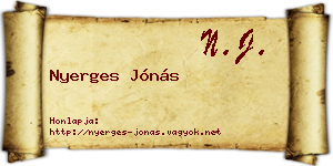 Nyerges Jónás névjegykártya